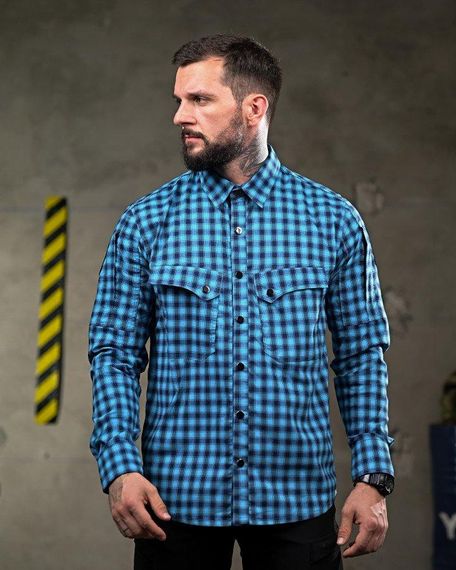 Летняя тактическая рубашка клетка sea ПП4761 | Зображення 1