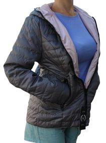 Куртка двостороння, арт.185, сірий / пудра