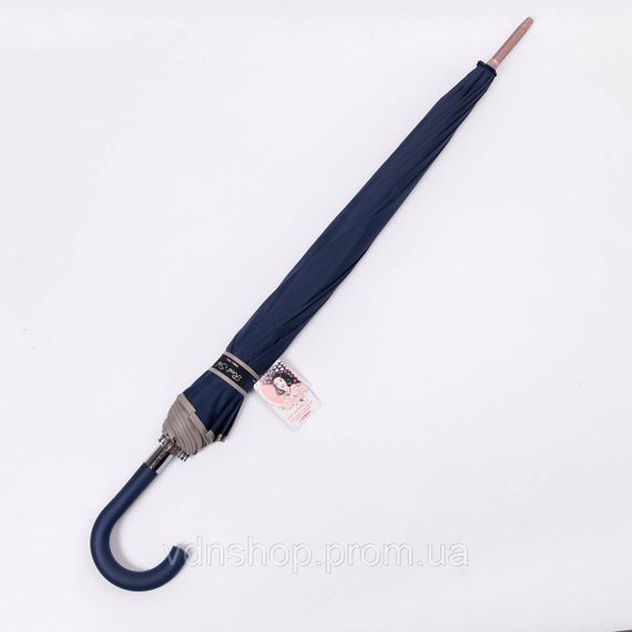 Класична парасолька-тростина з чохлом напівавтомат з поліестеру міцна надійна 12 спиць діаметр 120 см Сірий HP-23-16G | Зображення 1