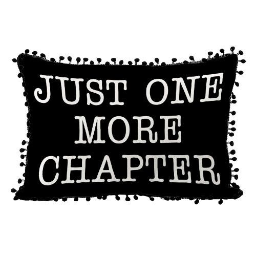 Подушка із мішковини з помпонами Just one more chapter 45x32 см (43PHBP_URB004)