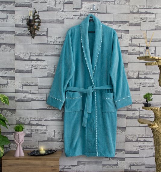 Халат Zeron 128285 Туреччина С  Велюр Бірюзовий