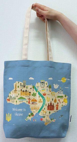 Экосумка шоппер 4Profi "Welcome to Ukraine" двунитка (хлопок) белая 23898