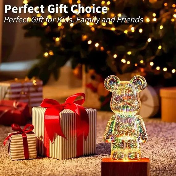 Ночник 3D Bearbrick Мишка KX197 8 кольорів, RGB+Тепле Світло (47075-KX197_407) | Зображення 7