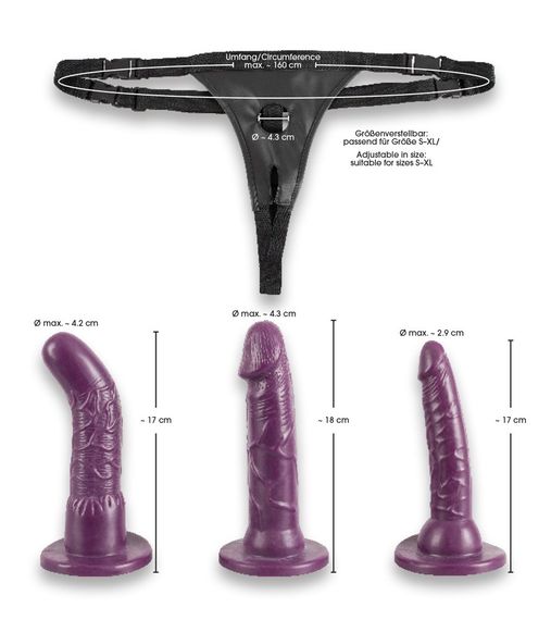 Страпон - Bad Kitty Strap-On purple Set | Зображення 5