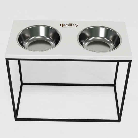 Миски на подставке для больших собак Hollky Base XL40 (2 × 1,8 л) BXL40-522640-BLWH | Зображення 4