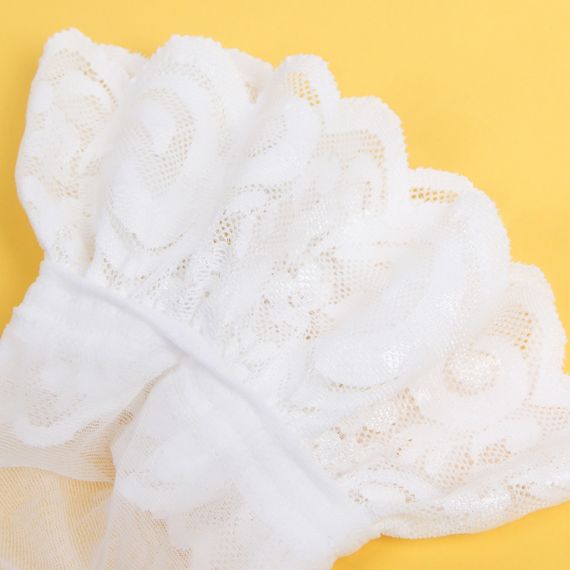 Панчохи на силіконовій стрічці Star Night із мереживом, білі, XS-M sexstyle | Зображення 3