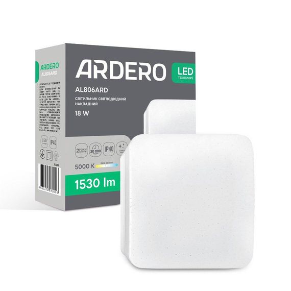 Світлодіодний накладний світильник Ardero AL806ARD 18Вт 5000K білий