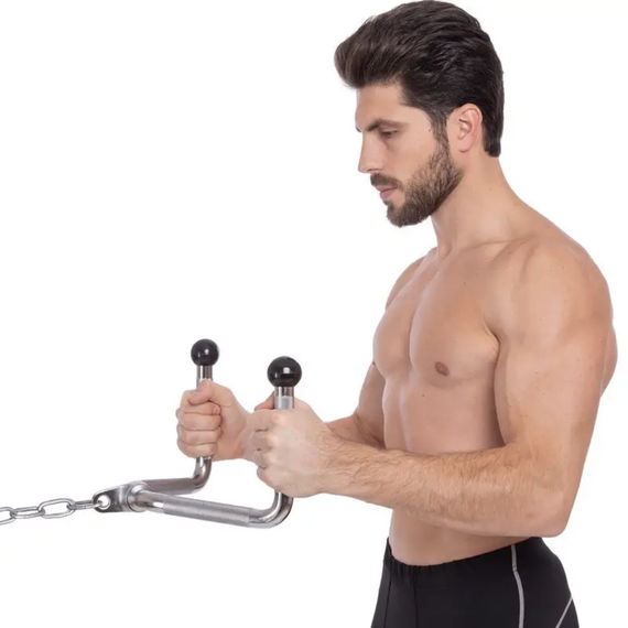 Ручка для нижньої тяги York Fitness Multi-Purpose багатофункціональна з гумовими наконечниками, хром | Зображення 5