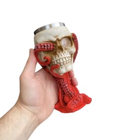 Бокал для вина 3D Череп с Осьминогом