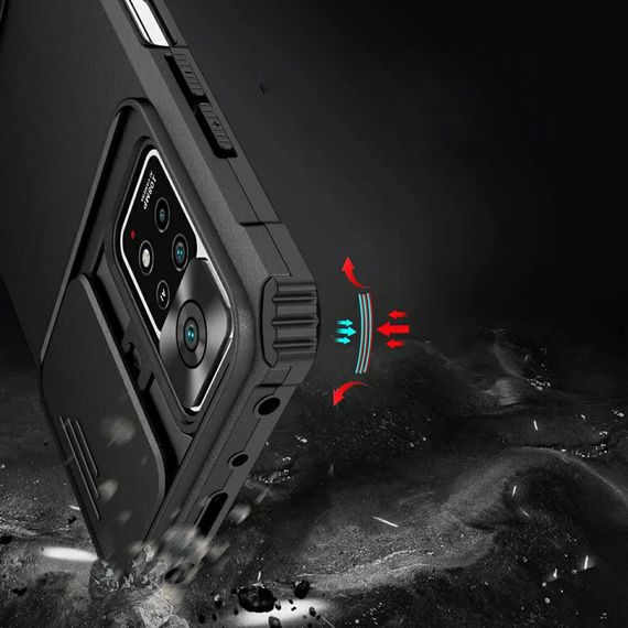 Чохол Kickstand із захистом камери для Xiaomi Redmi Note 11 4G / 11s / Note 12s колір Чорний | Зображення 3