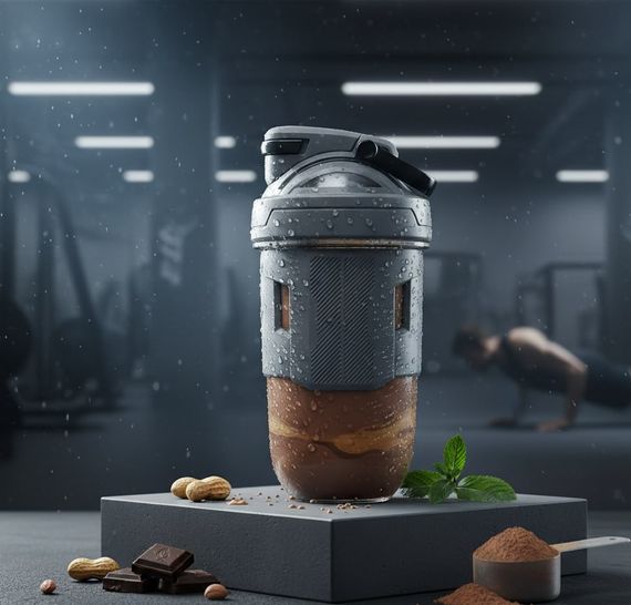 Спортивный шейкер TKK (700 мл) - Стильный серый Tritan BPA-free, ударопрочный, с венчиком для смешивания | Зображення 7