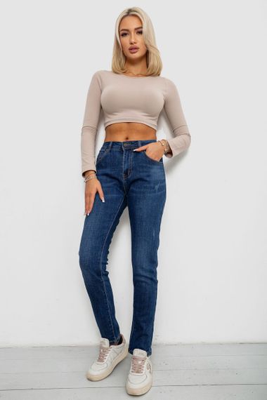 Джинсы женские на флисе, цвет синий, 244RVE951 | Зображення 1