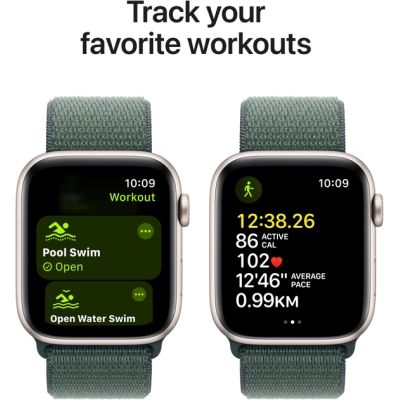 Смарт-годинник Apple Watch SE 2024 GPS 40mm Starlight Aluminium Case with Lake Green Sport Loop (MXEH3QH/A) | Зображення 5