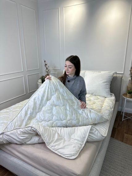 Ковдра євро подвійна 4 сезони з холлофайбера Arda 21560 195х215 см бежева | Зображення 5