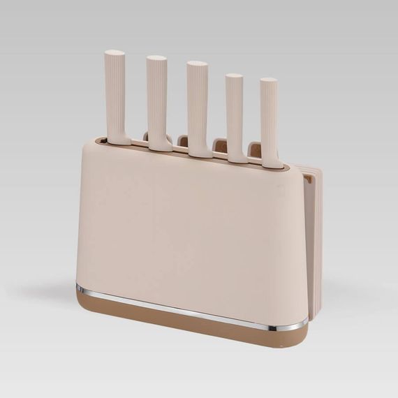 Набор кухонных ножей с подставкой и разделочными досками Maestro MR-1412-BEIGE, 10 предметов | Зображення 2
