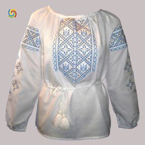 Рубашка Украинская вышиванка 543 цвет белый размер XXL/3XL