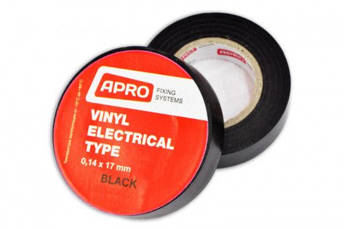 Ізоляційна стрічка чорна 0.14х17мм 10 м (пачка, красно 10 шт.) APRO ET-10B1