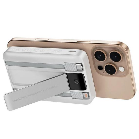 Портативное ЗУ Power Bank WIWU Wi-P061 22.5W+PD20W с БЗУ+iWatch with cable 10000 mAh White | Зображення 2