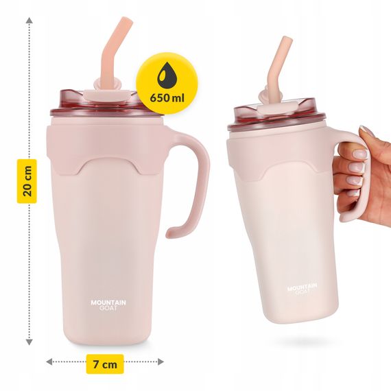 Термокухоль Mountain Goat зі соломинкою 0.65 л Pink (P-5905973406130) | Зображення 4