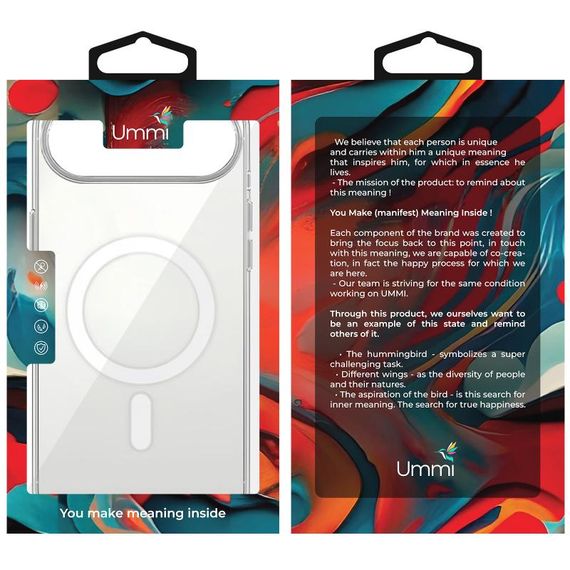 Чохол Ummi transparent with MagSafe для Apple iPhone 17 Air (6.5") Clear | Зображення 1