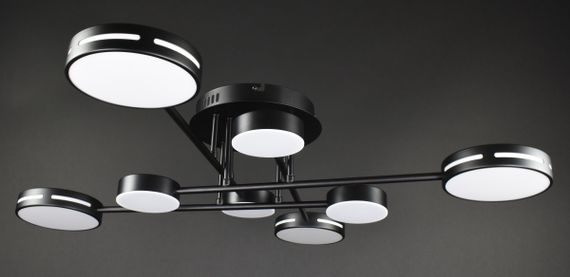 Люстра світлодіодна стельова LED світильник для квартири на стелю лед 27935 Чорний 17х90х90 см.