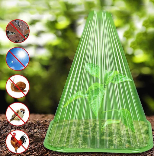 Конусное укрытие для выращивания растений и защиты от вредителей и ветра