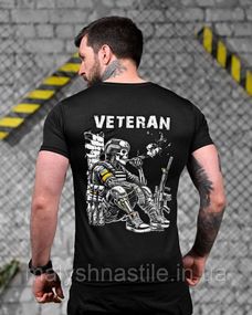 Тактическая потоотводящая футболка  Veteran черная ДЛ7221