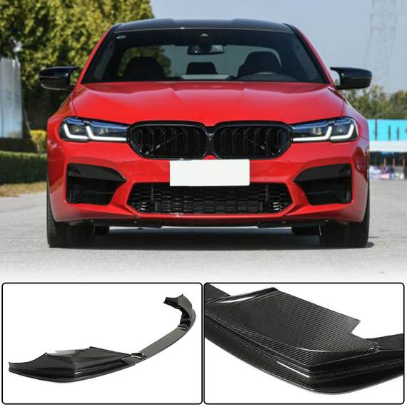 Накладка на передній бампер Lip V2 (для M5 F90 2020-2024, Карбон) для BMW 5 серія G30/31 рр