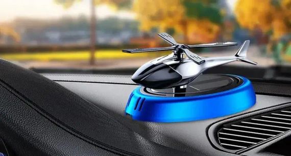 Автомобильный ароматизатор вертолет с раздуванием на солнечной панели + многократная пропитка духов | Зображення 1