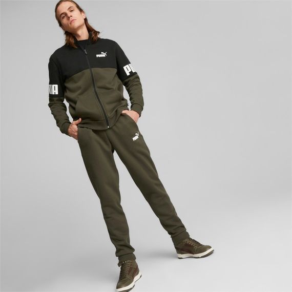 Костюм спортивний чоловічий Puma Power Tracksuit Fleece 670038 70 (хакі, бавовна, теплий, фліс, бренд пума) | Зображення 1