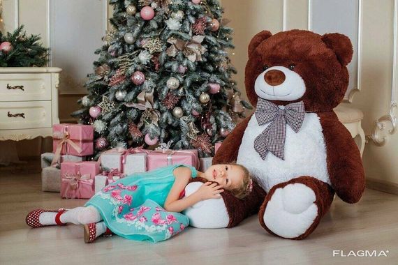 Большой плюшевый медведь Yarokuz Джеральд 165 см Шоколадный | Зображення 4