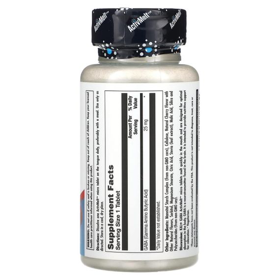 ГАМК (гамма-аміномасляна кислота), GABA, KAL, вишня, 25 мг, 120 таблеток | Зображення 1