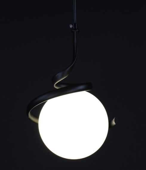 Люстра підвісна на 1 лампочку 27854 Чорний 35-160х19х19 см. | Зображення 2