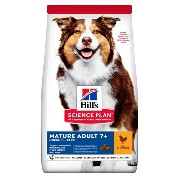 Корм Hill's Science Plan Canine Mature Adult Medium Chicken сухий з куркою для старіючих собак середніх порід 14 кг