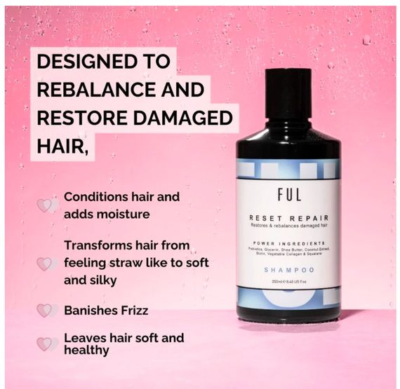 Відновлюючий шампунь для пошкодженого волосся FUL RESET REPAIR SHAMPOO + щітка масажер для голови | Зображення 1