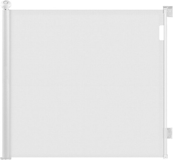 Защитные ворота барьер для лестницы и двери раздвижные, для детей и животных, рольставни белые, перегородка