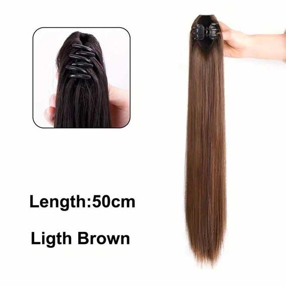 Шиньон накладной хвост на заколке Didaka прямые волосы - 50 см "Шатенка" | Зображення 2