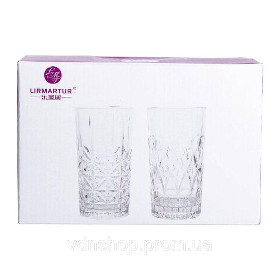 Набор фигурных стаканов 6 шт 300 мл стеклянные стаканы для коктейлей, холодных напитков HP-YH-14 | Зображення 3