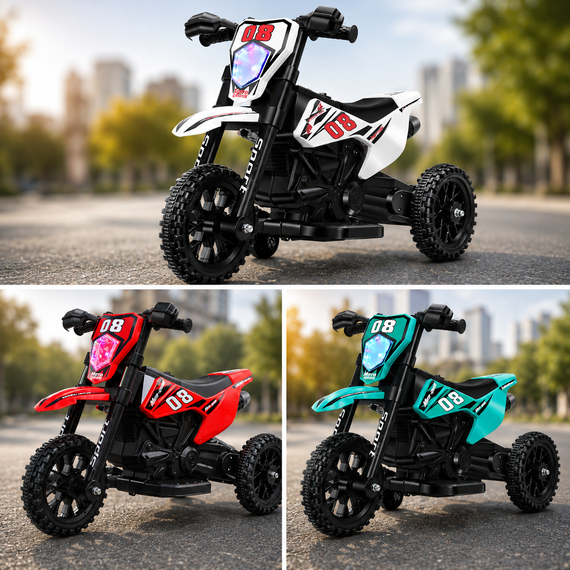 Електромотоцикл для дітей Cool Mountain 26X-130 / Дитячий електро мотоцикл з LED-підсвічуванням та музикою