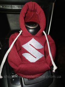Чехол кофта Худи аксессуар на КПП Car Hoodie Suzuki Сузуки бордовый подарок автомобилисту 10070