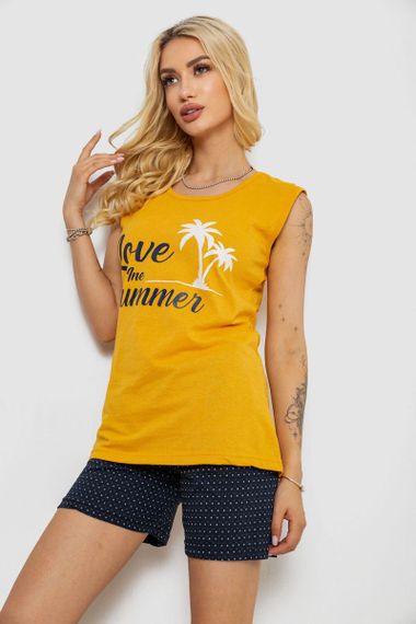 Пижама женская с принтом  -уценка, цвет желтый, 243R2471-U | Зображення 2