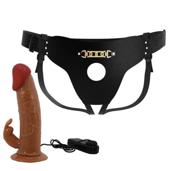 Страпон унісекс з вібростимуляцією Pretty Love - Marion Universal Strap-On Harness, Dildo 7.4'' sexstyle | Зображення 2