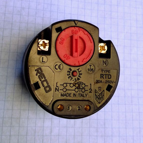 Терморегулятор для водонагрівача RTD 20A з захистом Reco(Італія)
