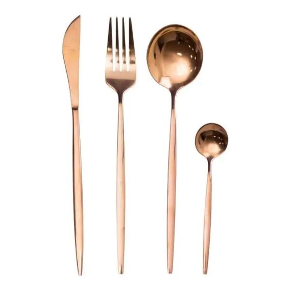 Набір столових приборів 24 предмети набір ложок виделок і ножів на 6 персон Бронзовий HP-20-44