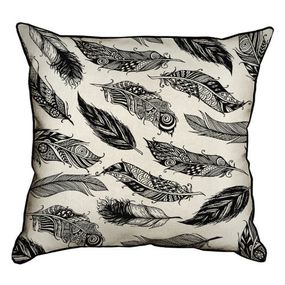 Подушка з мішковини Перья 45x45 см (45PHB_TFL022_BL)