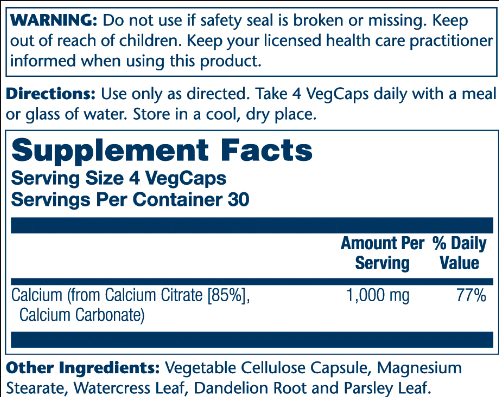 Calcium Citrate 1000mg - 120 vcaps | Зображення 1