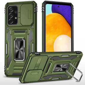 Ударопрочный чехол Camshield Army Ring для Samsung Galaxy A13 4G / A04s Силикон, Оливковый / Army Green