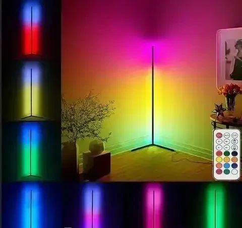 Напольная угловая RGB лампа торшер с пультом управления 1,2м Угловой напольный ночник светильник | Зображення 3