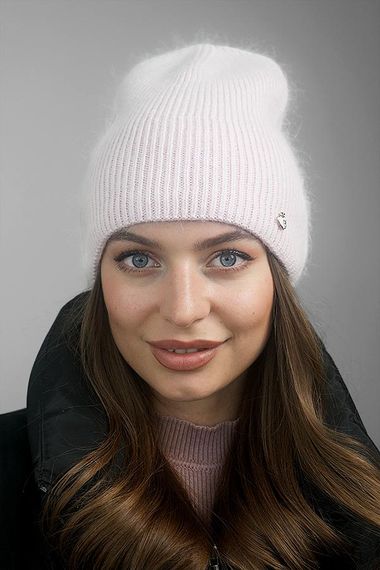 Шапка «Ажен» (4984) светлая пудра