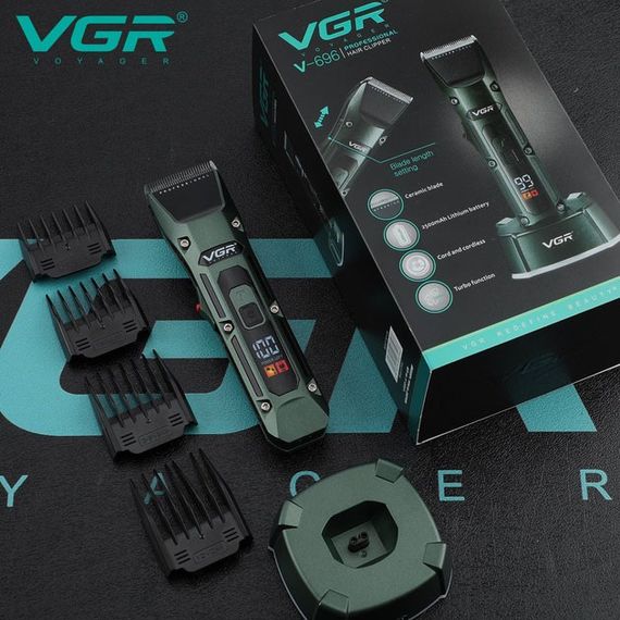 Аккумуляторная беспроводная машинка для стрижки волос VGR V-696 с LED дисплеем и ТУРБО режимом | Зображення 6